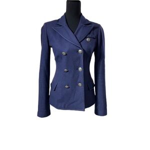 BB Dakota navy blue wool and viscose pea coat; size small, preppy, contemporary